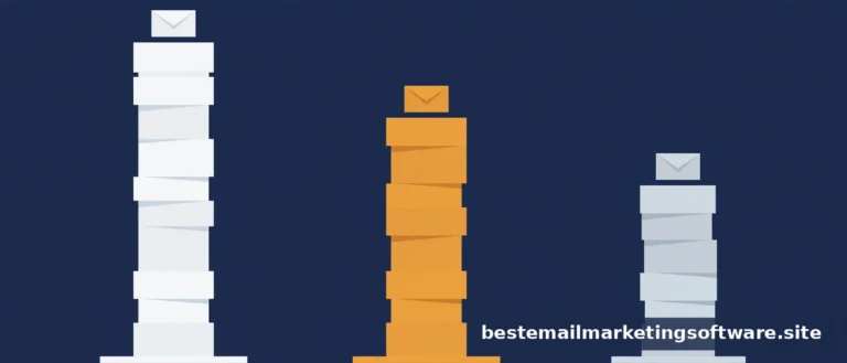 Flat editorial illustration of three pillars each topped with an envelope, in deep navy, paper white, and warm amber